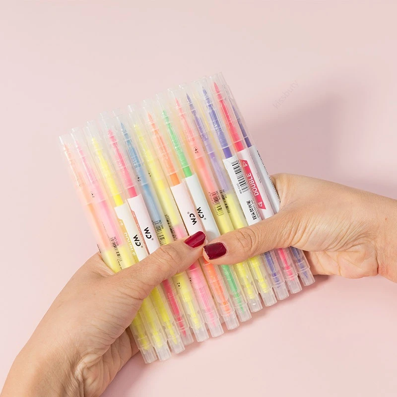6 Colors/Set Double Head Uniqu - огляд і ціна Pastel Highlighter Set Double Ended