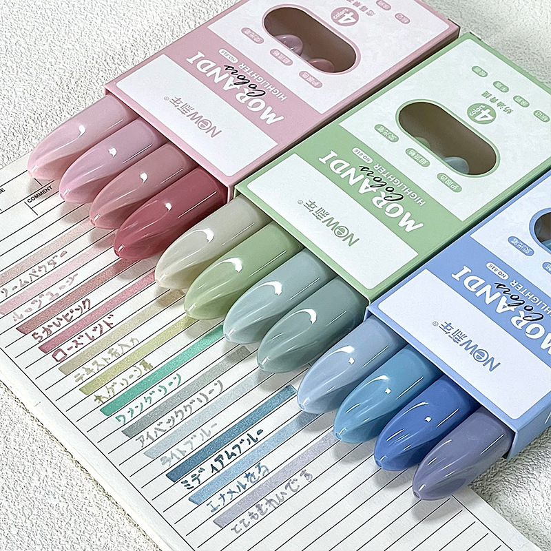 4Pcs Morandi Gradient Dual Tip - огляд і ціна Pastel Highlighter Set Double Ended